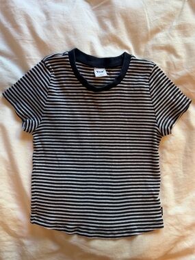 Tna Navy and White Striped Baby Tee